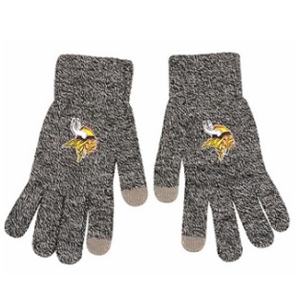 🏈🆕 MINNESOTA VIKINGS GRAY KNIT GLOVES - UNISEX - ADULT SIZE - NFL